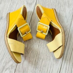 Fendi Italy Wedge Slides Womens Size 39.5 9Yellow Heels has stains